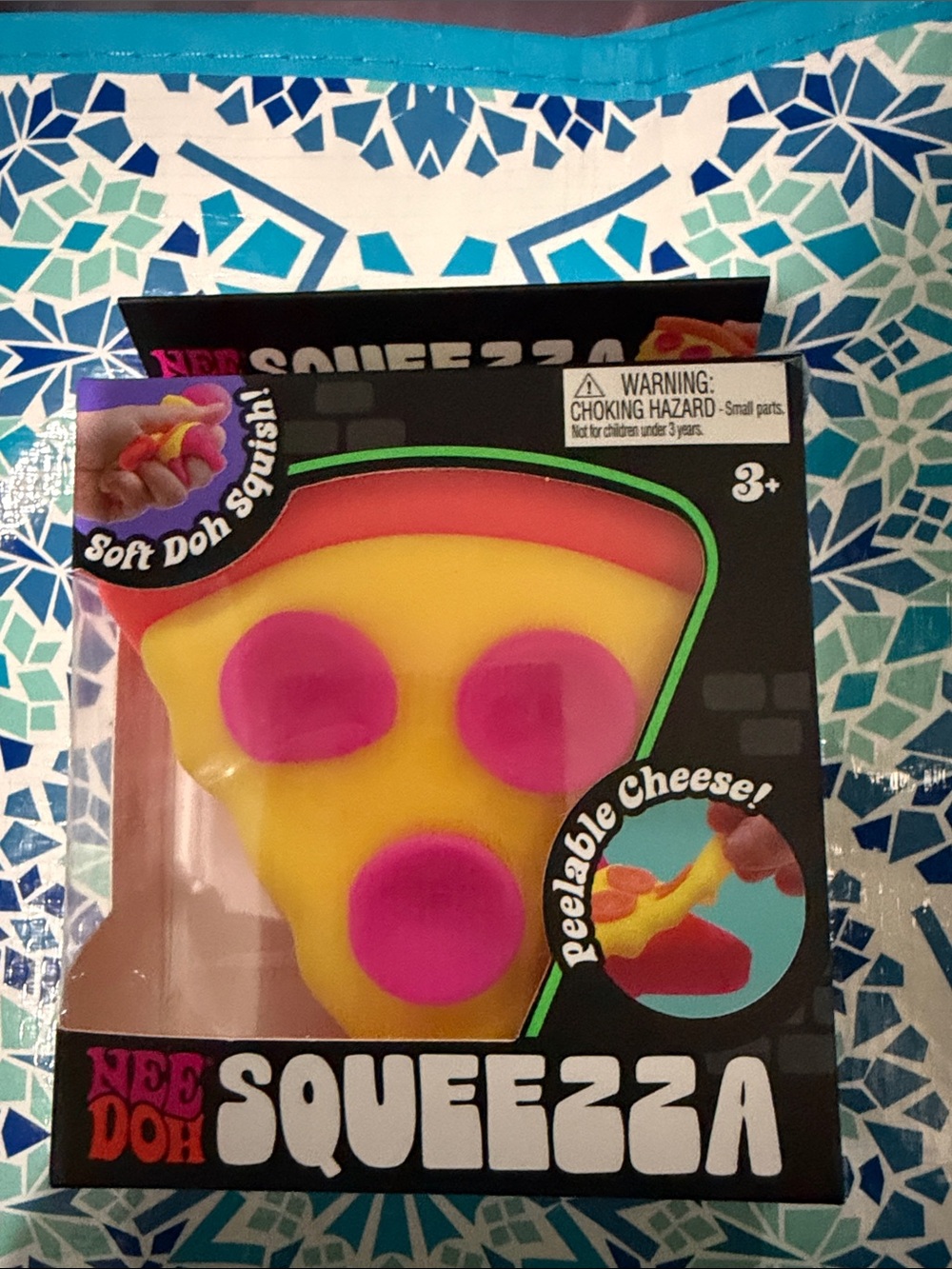 AUTHENTIC Schylling NEE DOH SQUEEZZA Pizza Slice Squishy Toy - Yellow & Pink